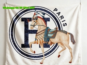 Hermes Designer Equestrian H Logo Flannel Throw Blanket for Wall Decor IMG_5450